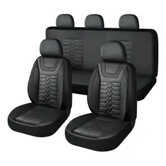 GENERICO - Kit Funda Cubre Asiento Cuero Completo Auto Premium Luxury