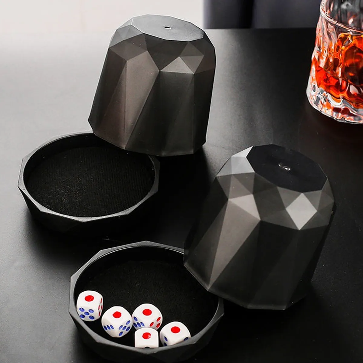 EDWINAYY - Juego De Mesa Juego De 5pk Negro Copa + 50 Dados Simplit