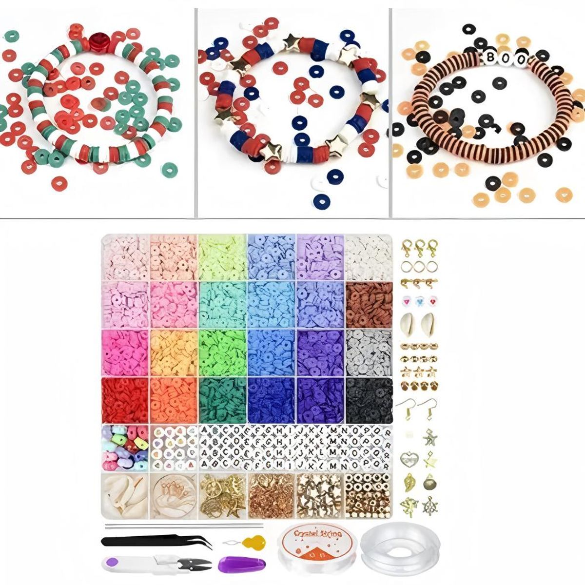 GENERICO - Juego De Piedras Naturales 6000 Uds Kit Para Hacer Pulseras