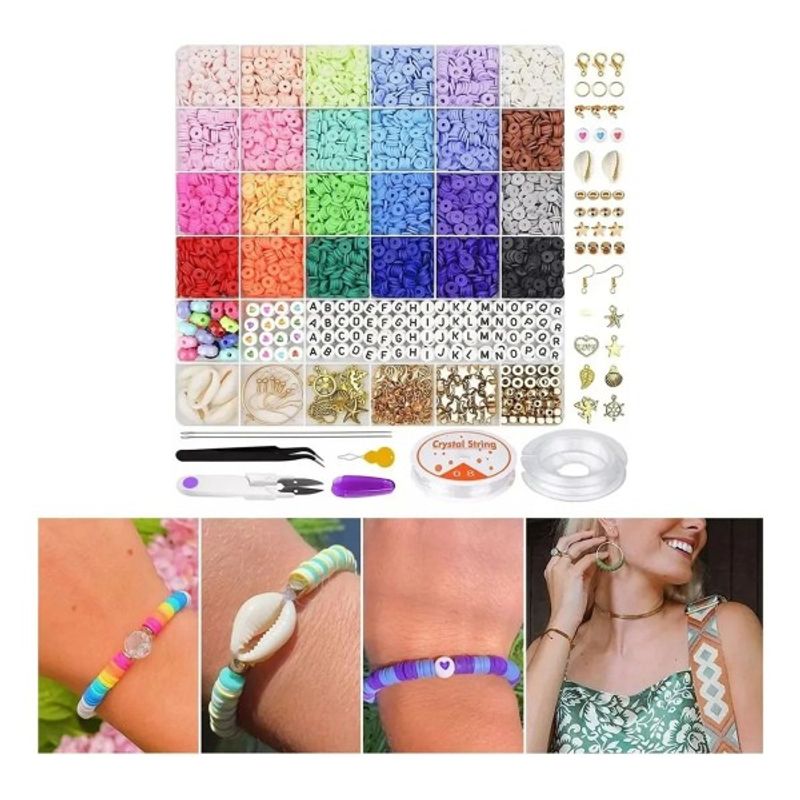 GENERICO - Juego De Piedras Naturales 6000 Uds Kit Para Hacer Pulseras
