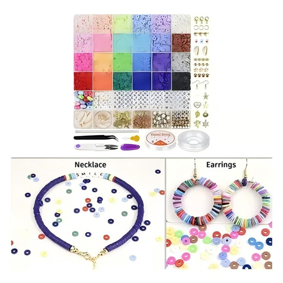 GENERICO - Juego De Piedras Naturales 6000 Uds Kit Para Hacer Pulseras