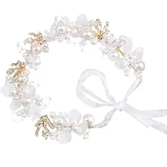 KUANGYE - Tocado Tiara De Flores Para Bautizo O Primera Comunión