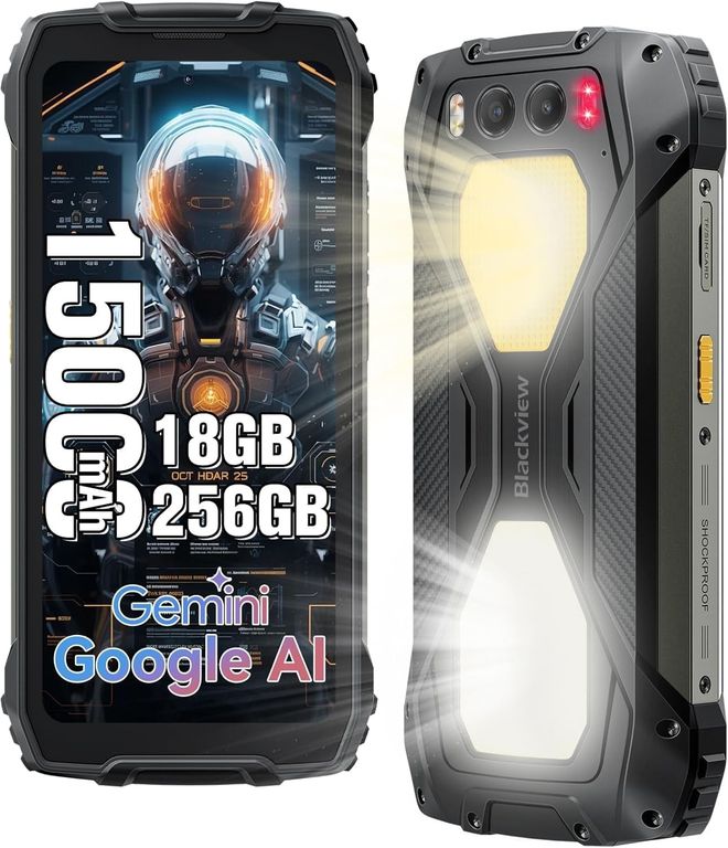 BV7300 Celular 18GB+256GB 15000mAh Android 14 Modo Guantes