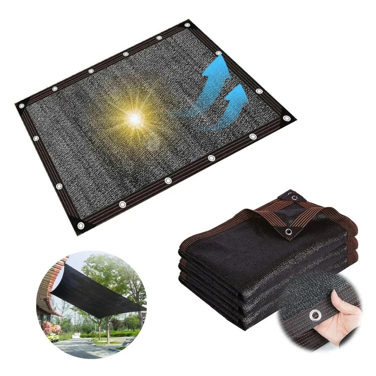 KUANGYE - Lona Malla De Sombra Red Bloque 4x5m Tasa De Sombreado 90%
