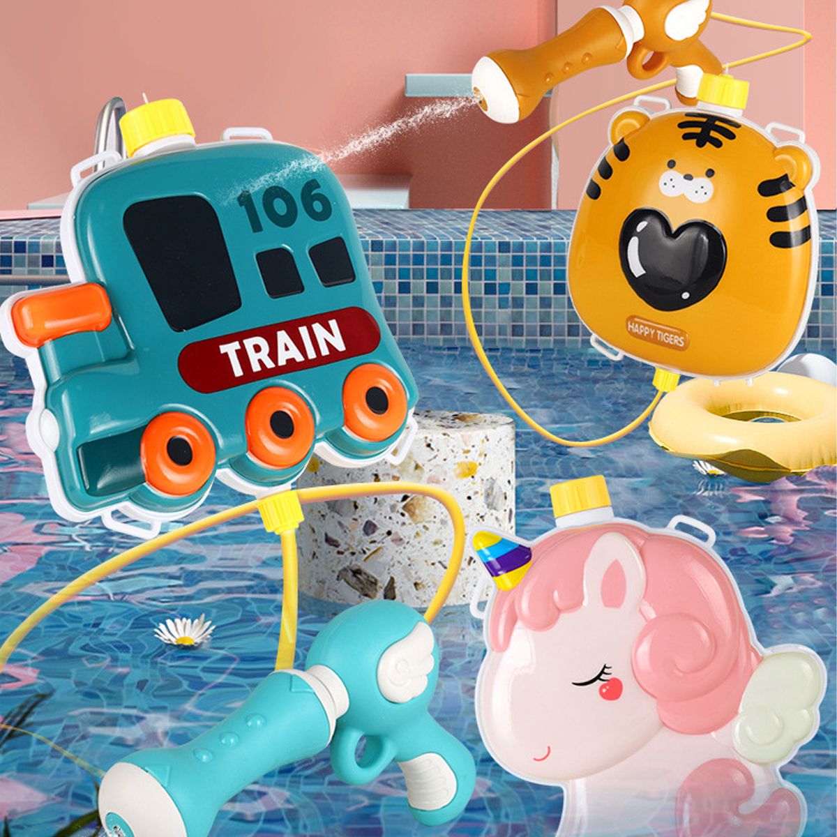 EDWINAYY - Juguete Pistola De Agua Mochila Lanza Agua Para Ni?os