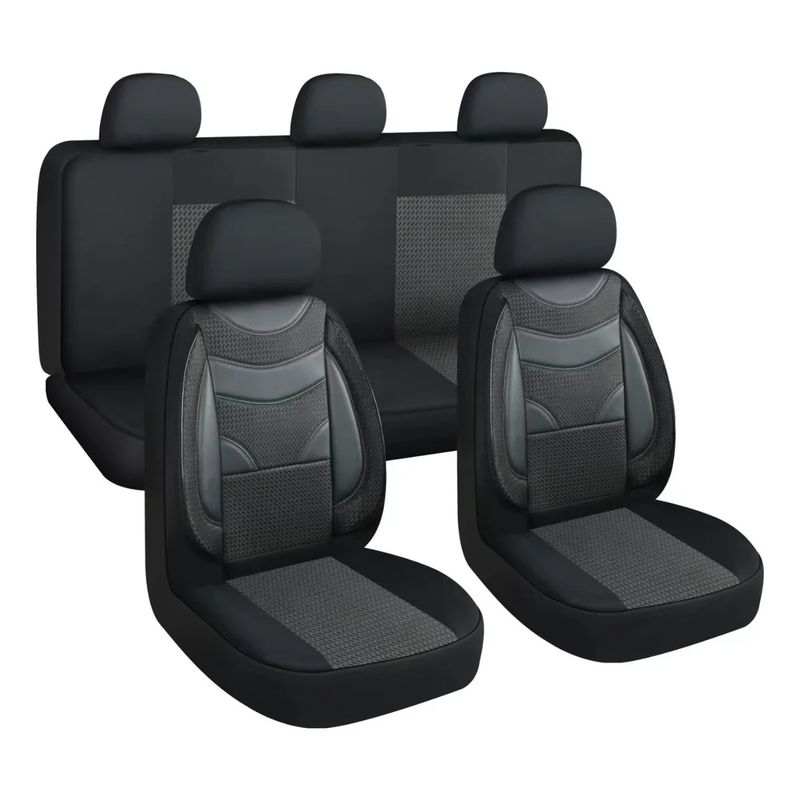 GENERICO - Kit Funda Cubre Asiento Cuero Completo Auto Premium Luxury