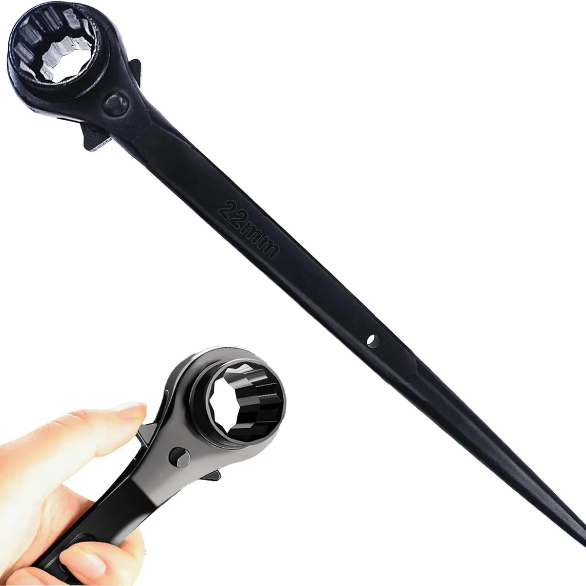 KUANGYE - Llave Carraca Andamios Profesional 19 Mm / 22 Mm