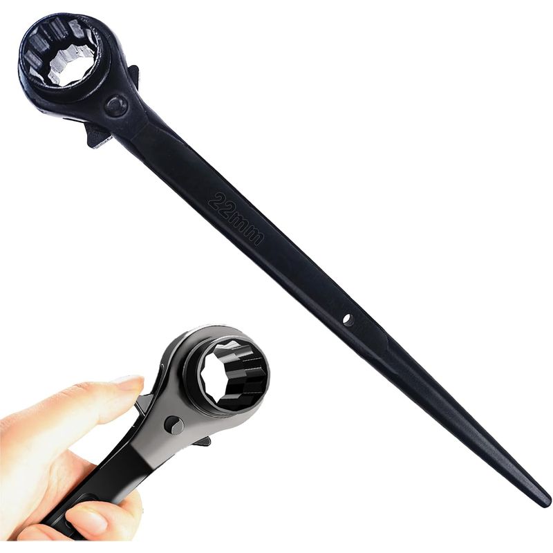 KUANGYE - Llave Carraca Andamios Profesional 19 Mm / 22 Mm