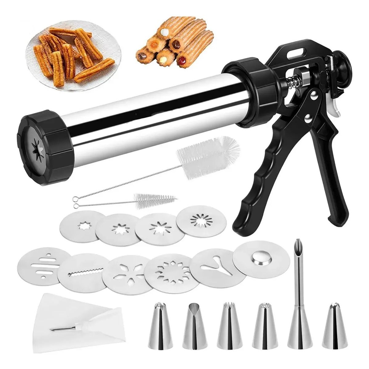 KUANGYE - Máquina Para Churros Tradicionales Y Rellenos-6 Boquillas