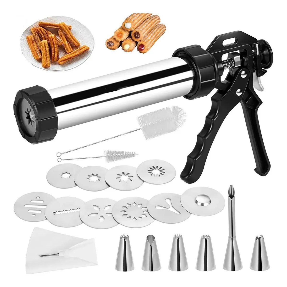 KUANGYE - Máquina Para Churros Tradicionales Y Rellenos-6 Boquillas