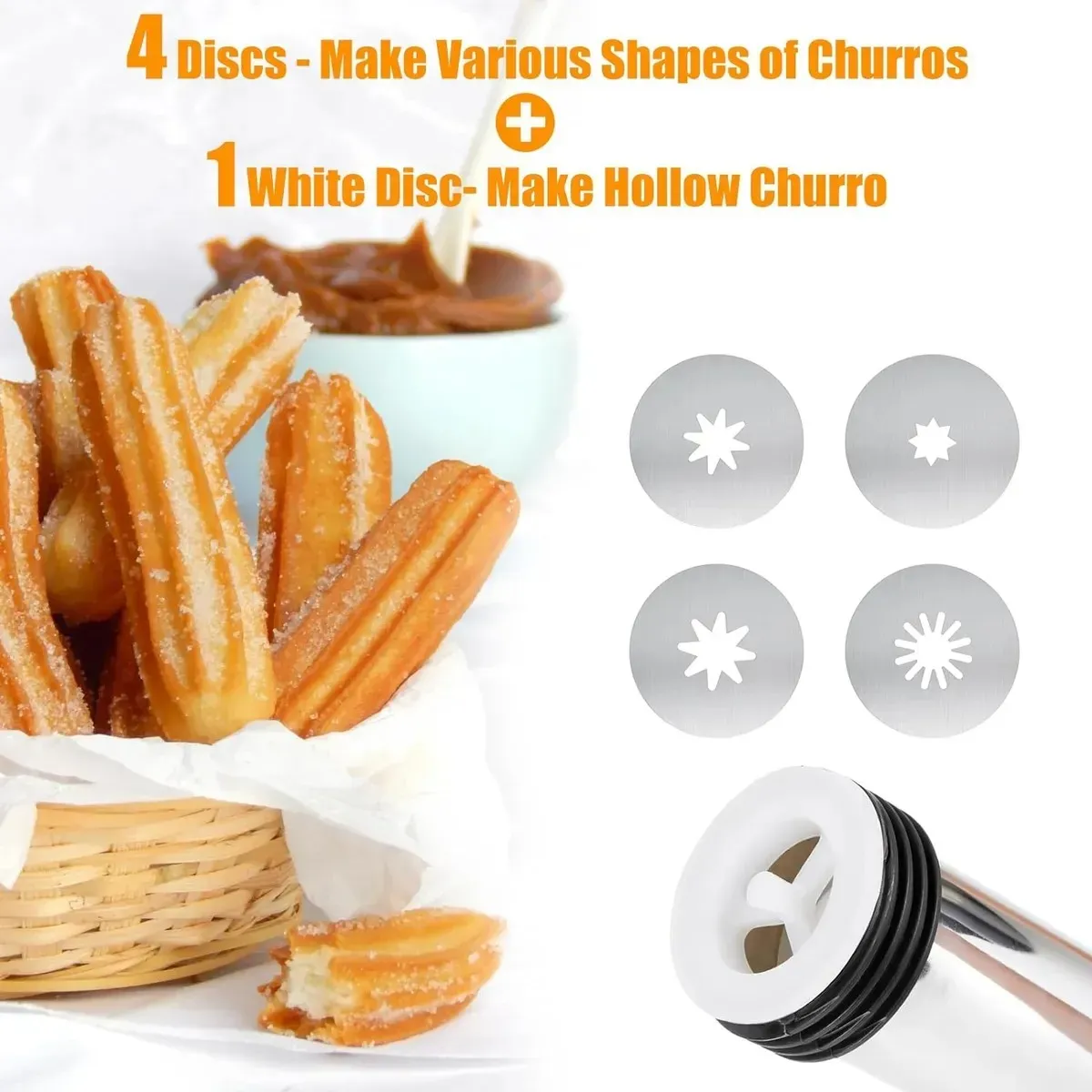 KUANGYE - Máquina Para Churros Tradicionales Y Rellenos-6 Boquillas