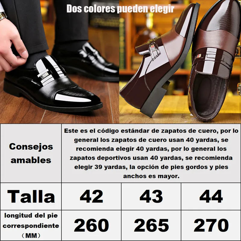EDWINAYY - Zapatos De Cuero Talla Grande Para Hombre