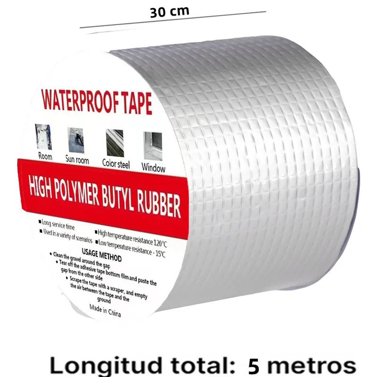 KUANGYE - Cinta Impermeable Tapa Goteras 30cm X 5mts