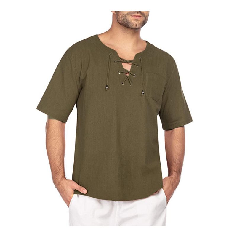 EDWINAYY - Camiseta De Manga Corta Para Hombrepolera Casual Con Cuello