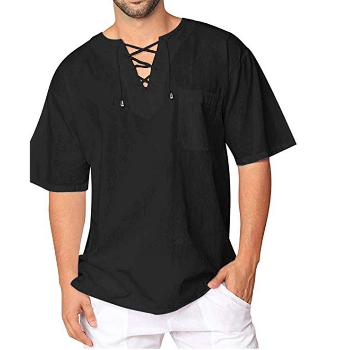 EDWINAYY - Camiseta De Manga Corta Para Hombrepolera Casual Con Cuello