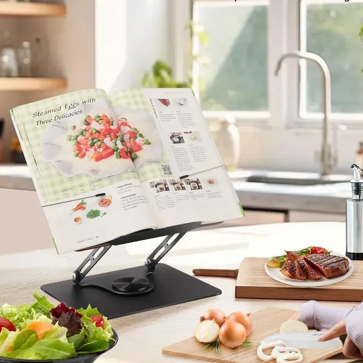 KUANGYE - 360rotación Plegable Escritorio Música Soporte Libr De Cocin