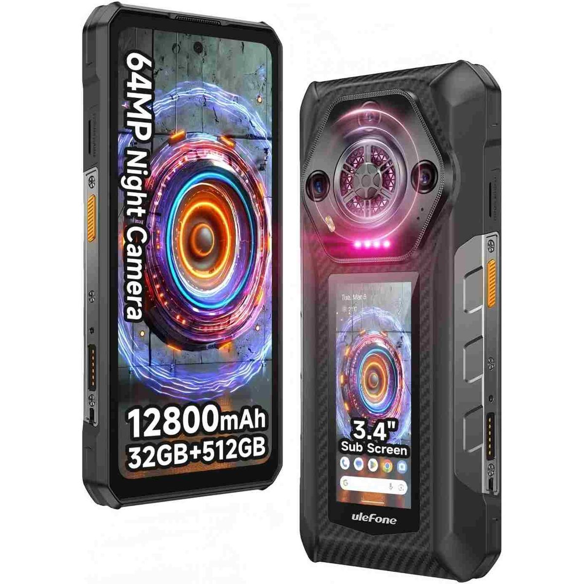 ULEFONE - Ulefone Armor 30 Pro 5G Celular, 32GB+512GB, 12800mAh, NFC