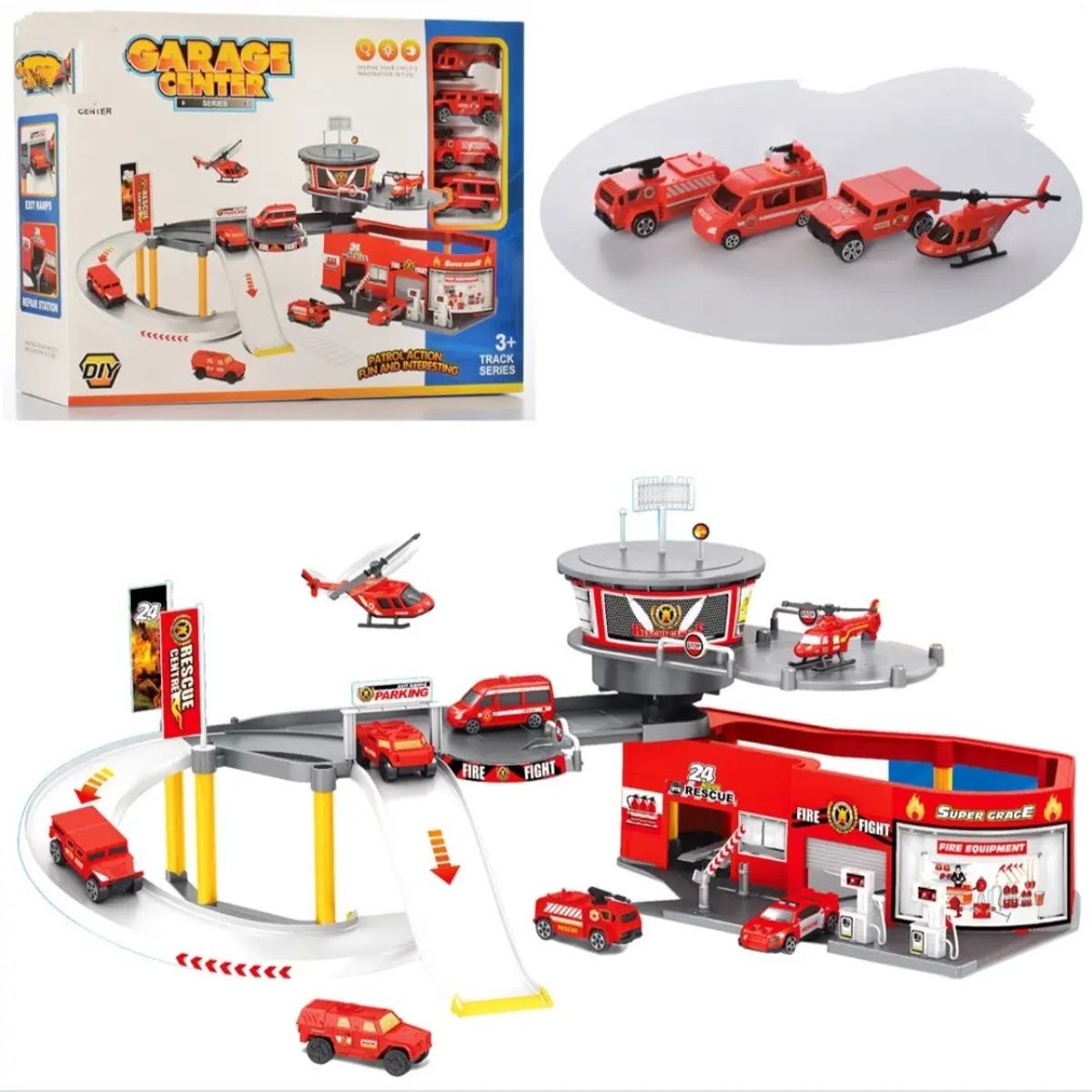 TATEE - Estacionamiento contra incendios Juguetes Con Vehículos