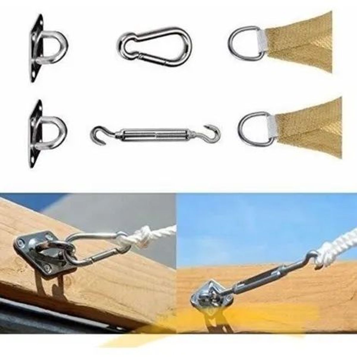 GENERICO - Kit Anclaje Herraje Toldo Vela