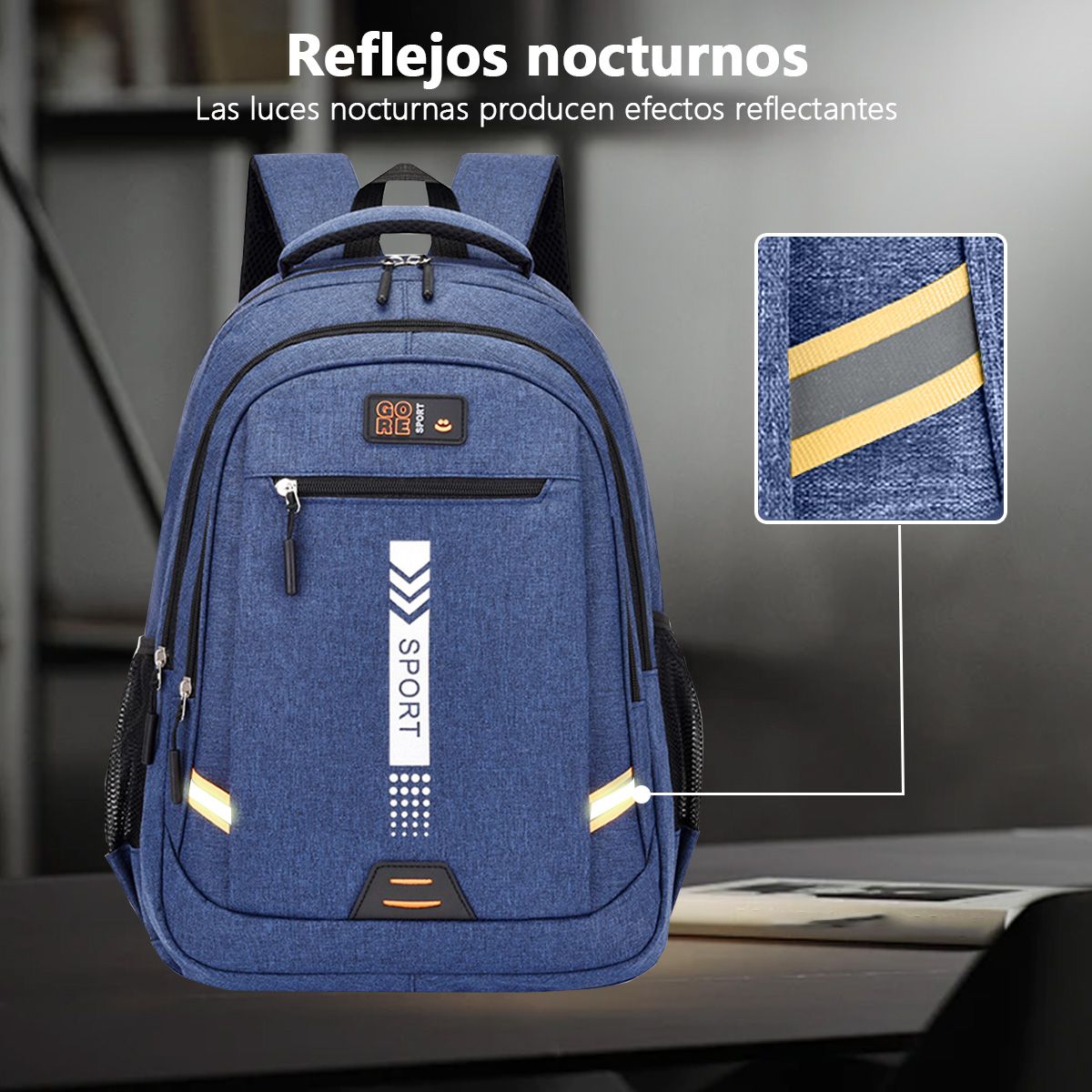 SUPERCENTER - Mochila Para Computadora Bolso De Viaje Impermeable Mochila Azul