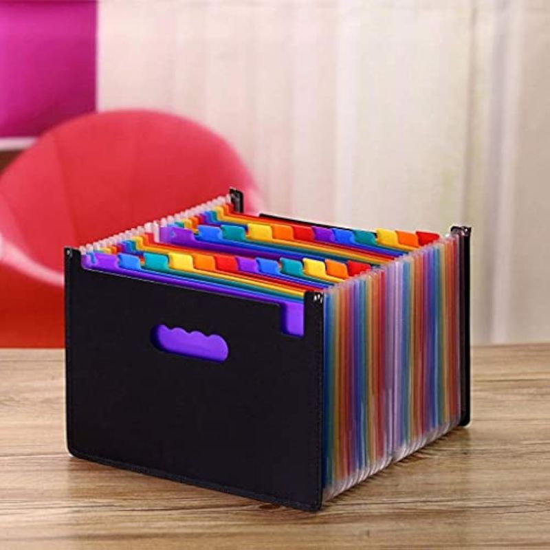 GENERICO - Carpeta Organizadora A4 Tipo Acordeón 24 Fuelles Colores