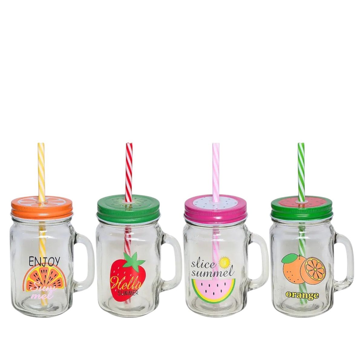 GENERICO - Set 4 Vasos tipo Jarro Fruta