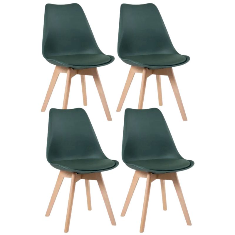 GENERICO - Pack de 4 sillas de comedor acolchada Tulip Verde