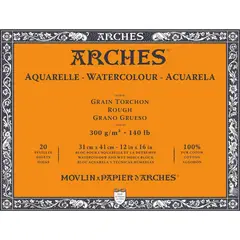 ARCHES - Block Acuarela 300gr Grano Grueso 20 Hojas 31 x 41 cm