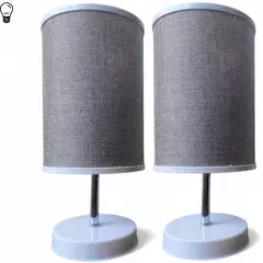 GENERICO - Pack X 2 Lámparas Velador O Mesa + Pantalla Decoración Dormitorio