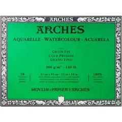 ARCHES - Block Acuarela 300gr Grano Fino 20 Hojas 31 x 41 cm