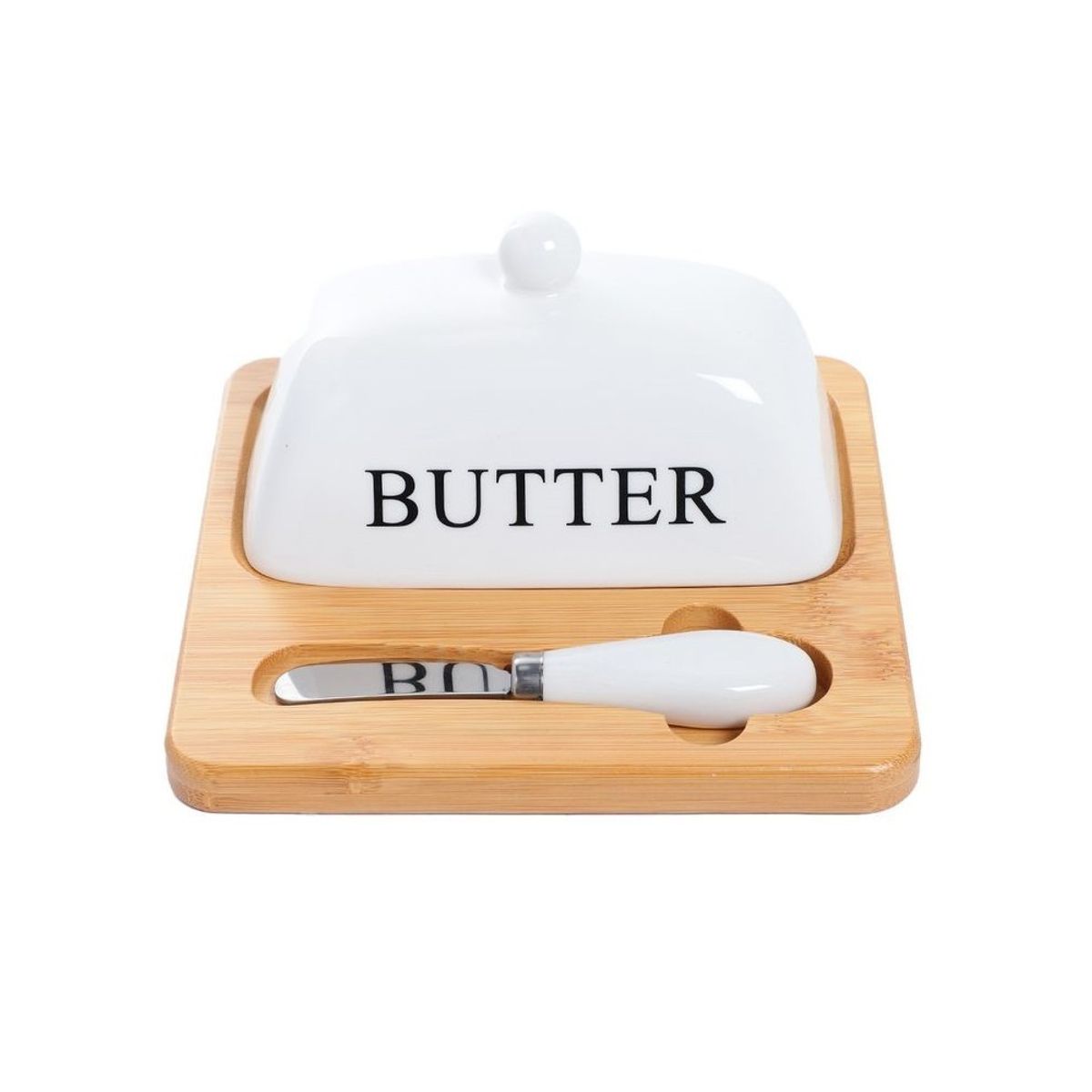 CAP DOR - Mantequillera Con Cuchillo Base Madera