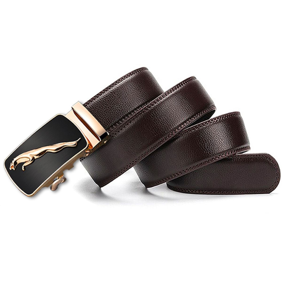 SN SONEC - Cinturón Jaguar Dorado ejecutivo hebilla automática hombre modelo