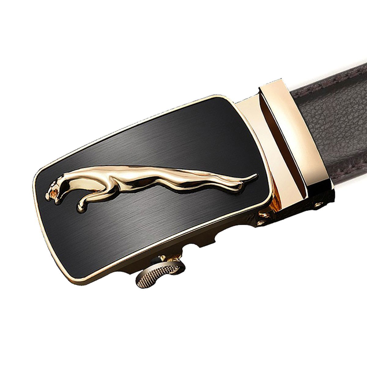 SN SONEC - Cinturón Jaguar Dorado ejecutivo hebilla automática hombre modelo