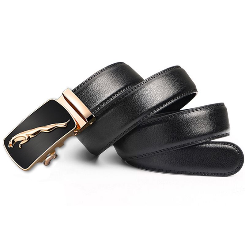 SN SONEC - Cinturón Jaguar Dorado ejecutivo hebilla automática hombre modelo
