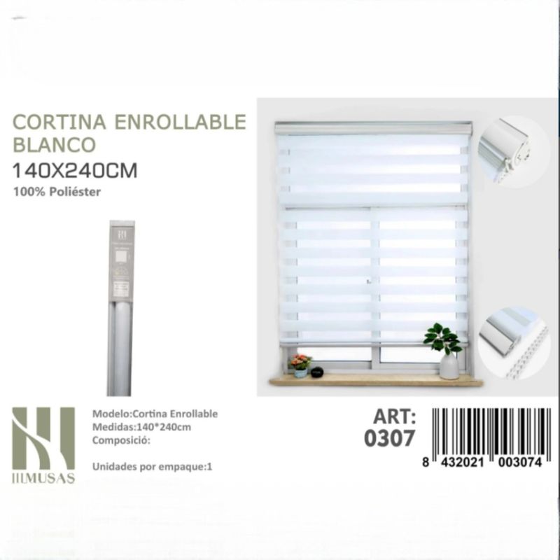 ANGELES DEL HOGAR - CORTINA ROLLER DUO LISA 140CM X 240CM