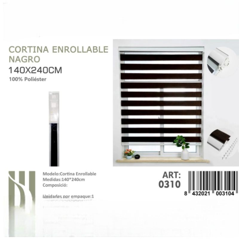 ANGELES DEL HOGAR - CORTINA ROLLER DUO LISA 140CM X 240CM