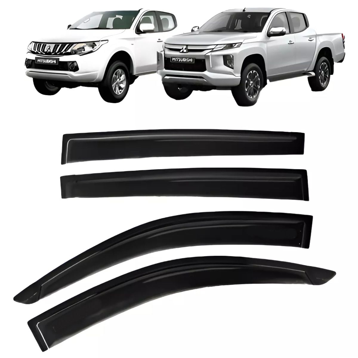 GENERICO - Aletas Bota Aguas Mitsubishi L200 2016-2023 Auto Karvas