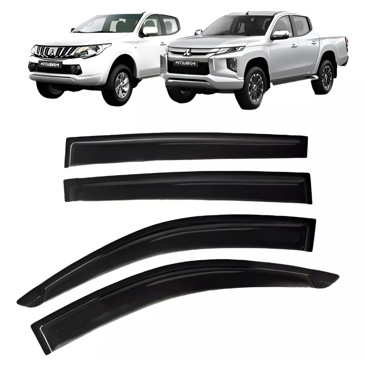 GENERICO - Aletas Bota Aguas Mitsubishi L200 2016-2023 Auto Karvas