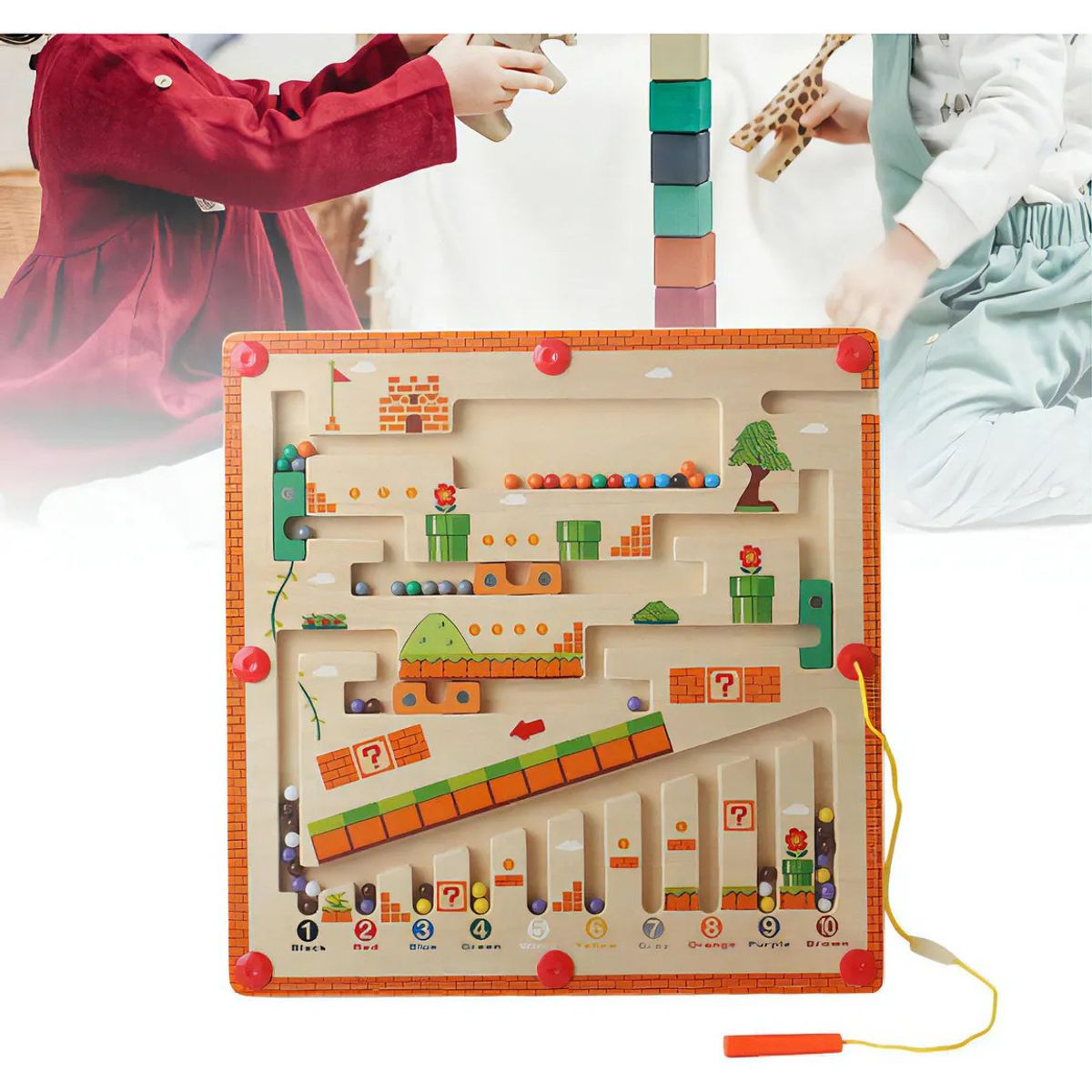 PUREPOWER - Tablero Magnético De Clasificación De Colores Montessori Toy