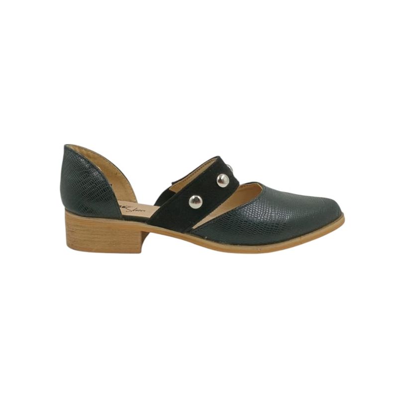 HERIEL - Zapato Negro Taco Bajo