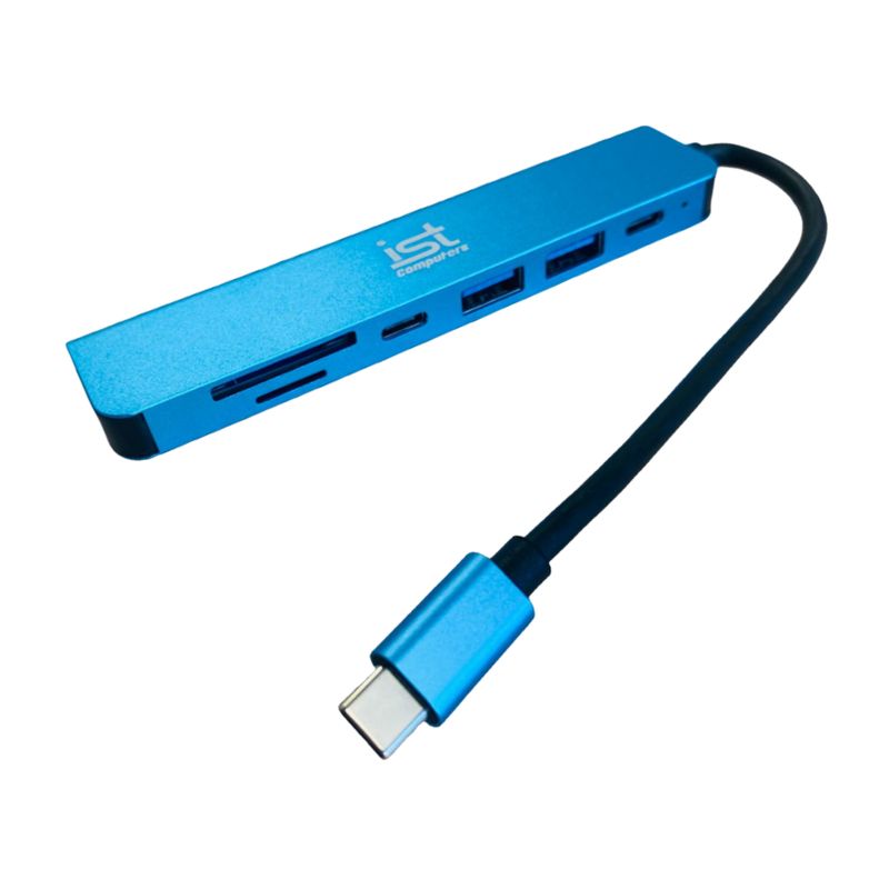 GENERICO - HUB USB-C Multipuerto 7 en 1 - Azul