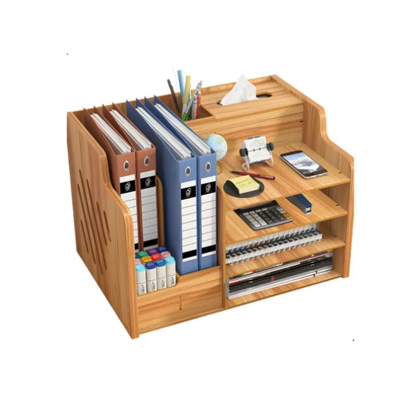 GENERICO - Organizador Libro Carpetas Madera Oficina Con Porta Lapiz