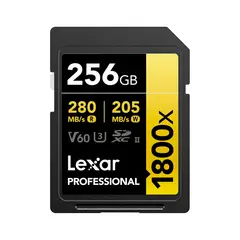 LEXAR - Tarjeta de Memoria 256GB 1800x SDXC UHS-II V60 4K Gold