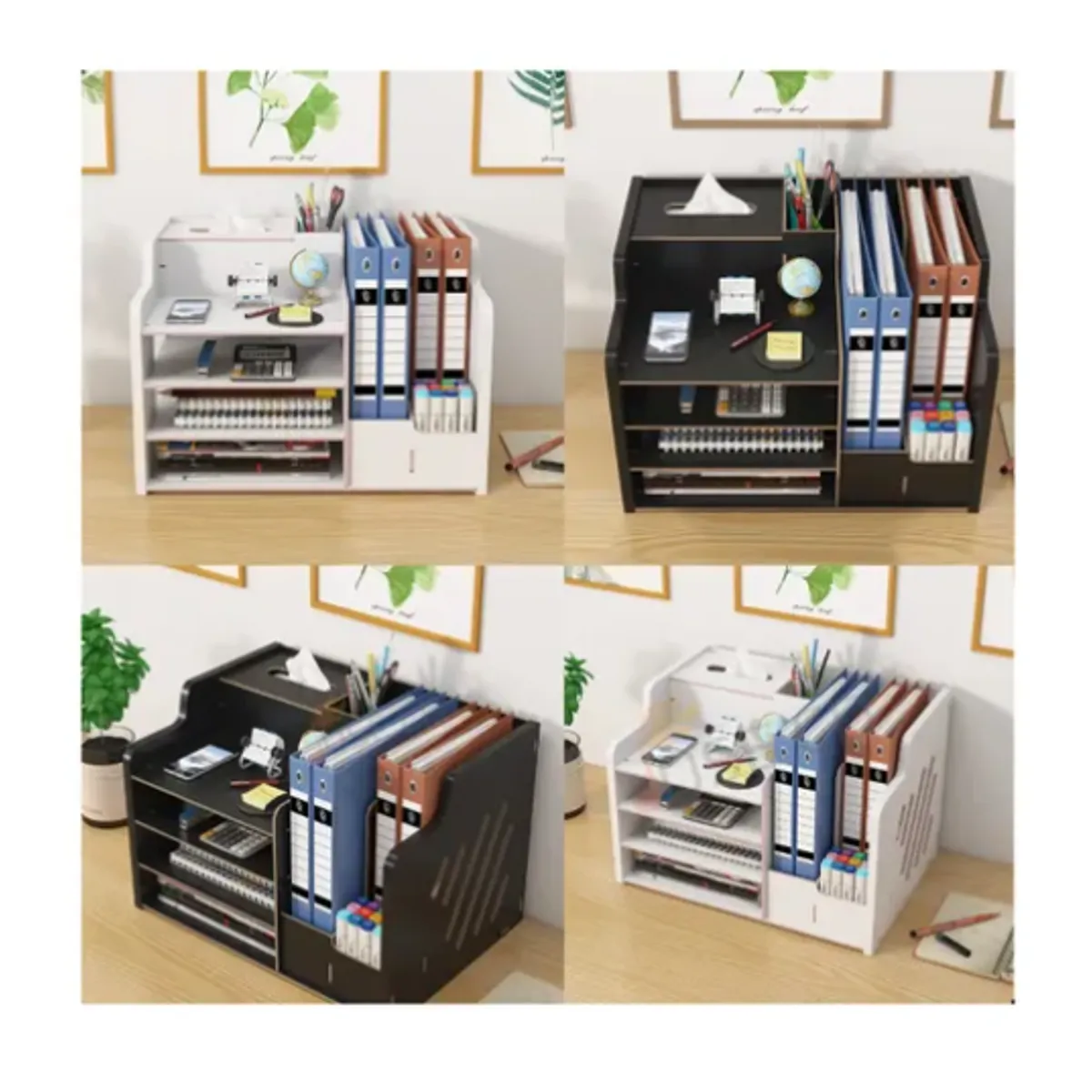 GENERICO - Organizador Libro Carpetas Madera Oficina Con Porta Lapiz