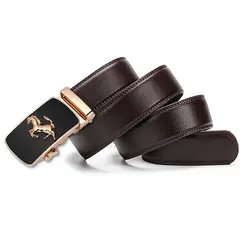 SN SONEC - Cinturón ejecutivo automático hombre formal Cavallino Dorado