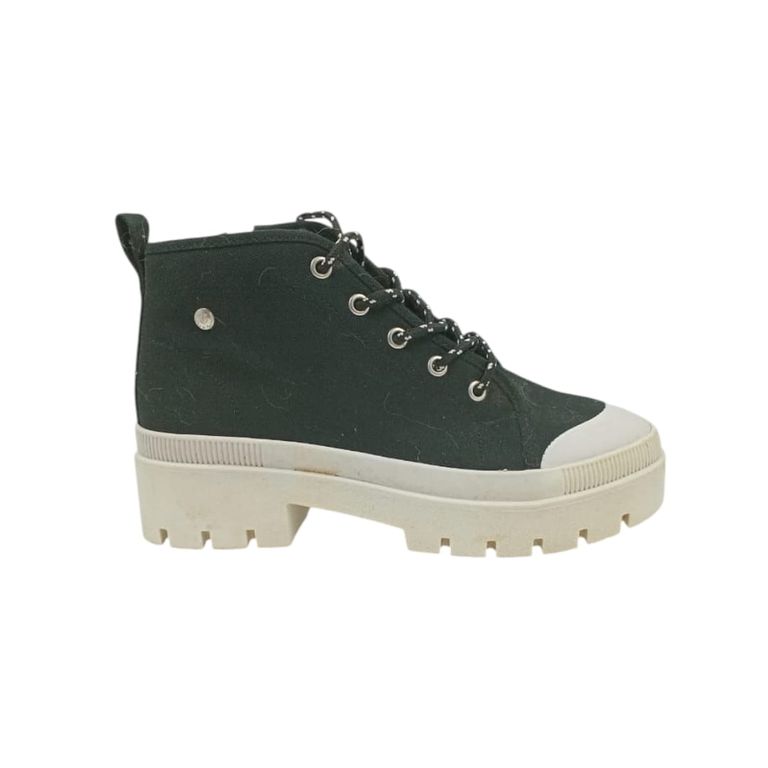 Zapatilla Negra Lona Plataforma