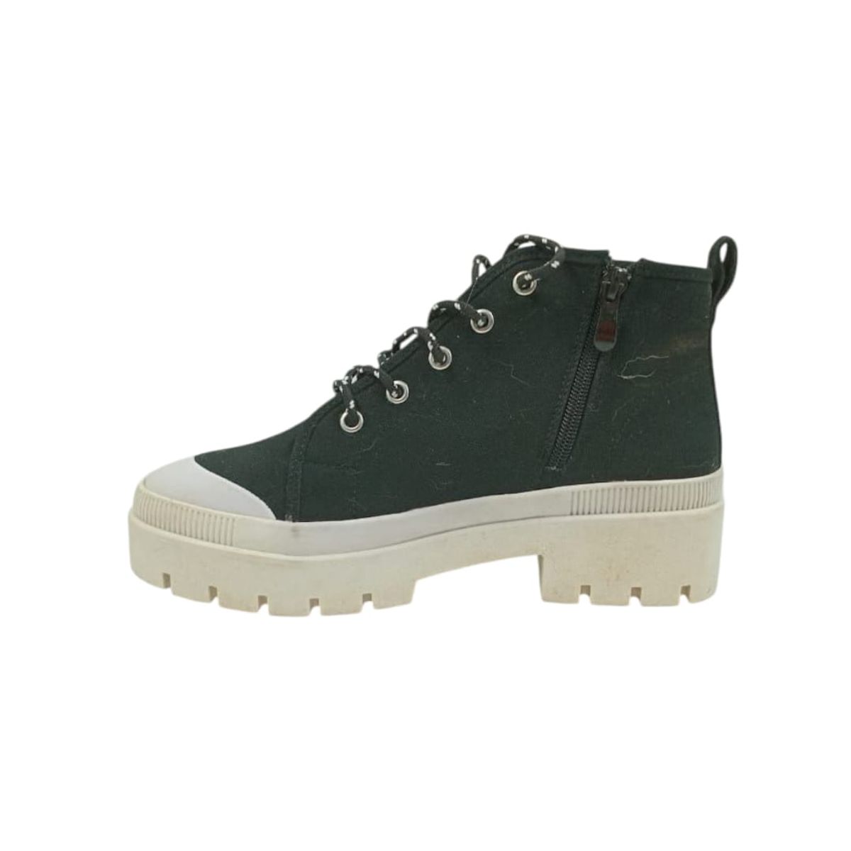 HERIEL - Zapatilla Negra Lona Plataforma