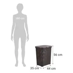REYPLAST - Cesto Ropa Canasto Ratan Marron 60 Litros Con Tapa Grande