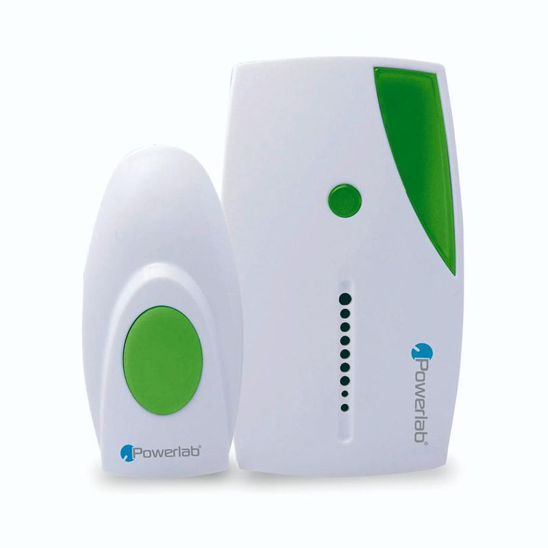 POWERLAB - Timbre Inalambrico Powerlab Dual Door Bell Pack Color Blanco - Verde