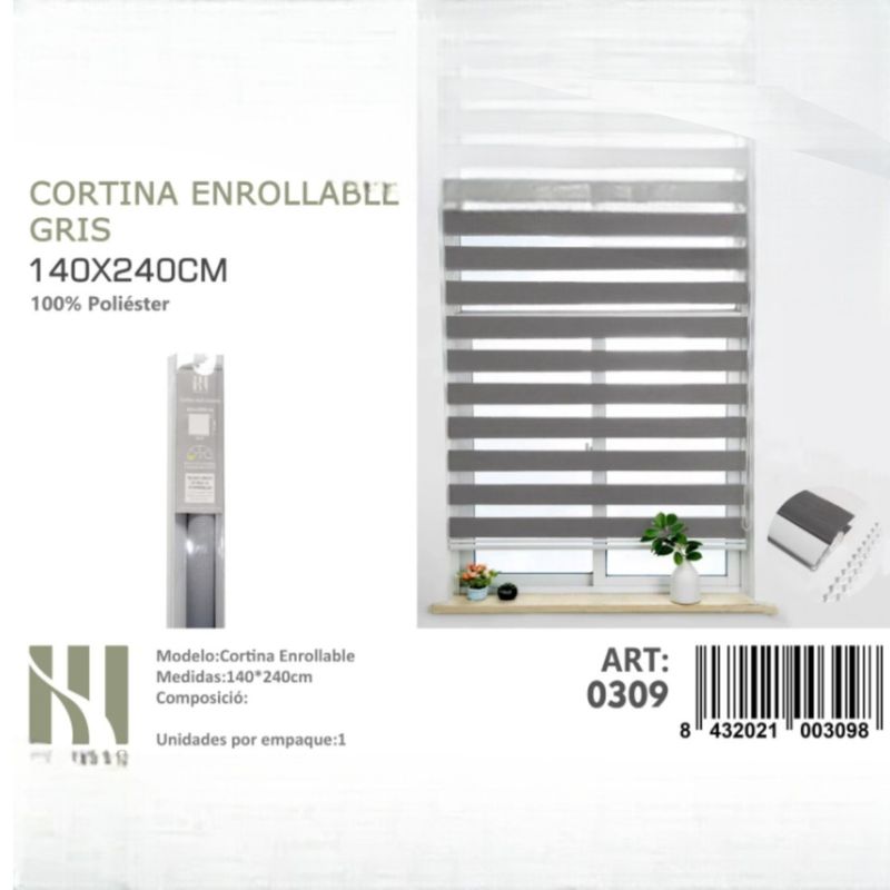 ANGELES DEL HOGAR - CORTINA ROLLER DUO LISA 160CM X 200CM